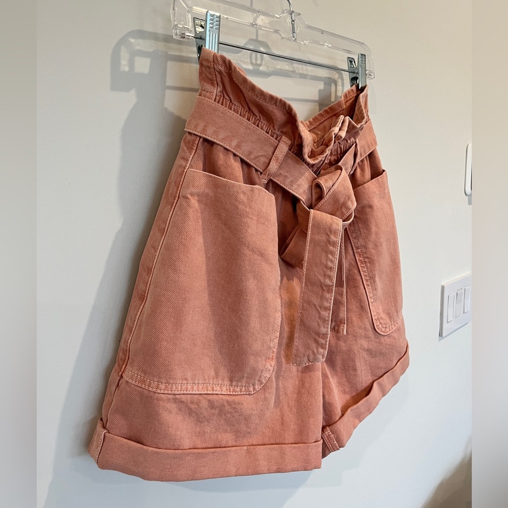 Zara Baggy Paperbag shorts with belt - Picture 3 of 6